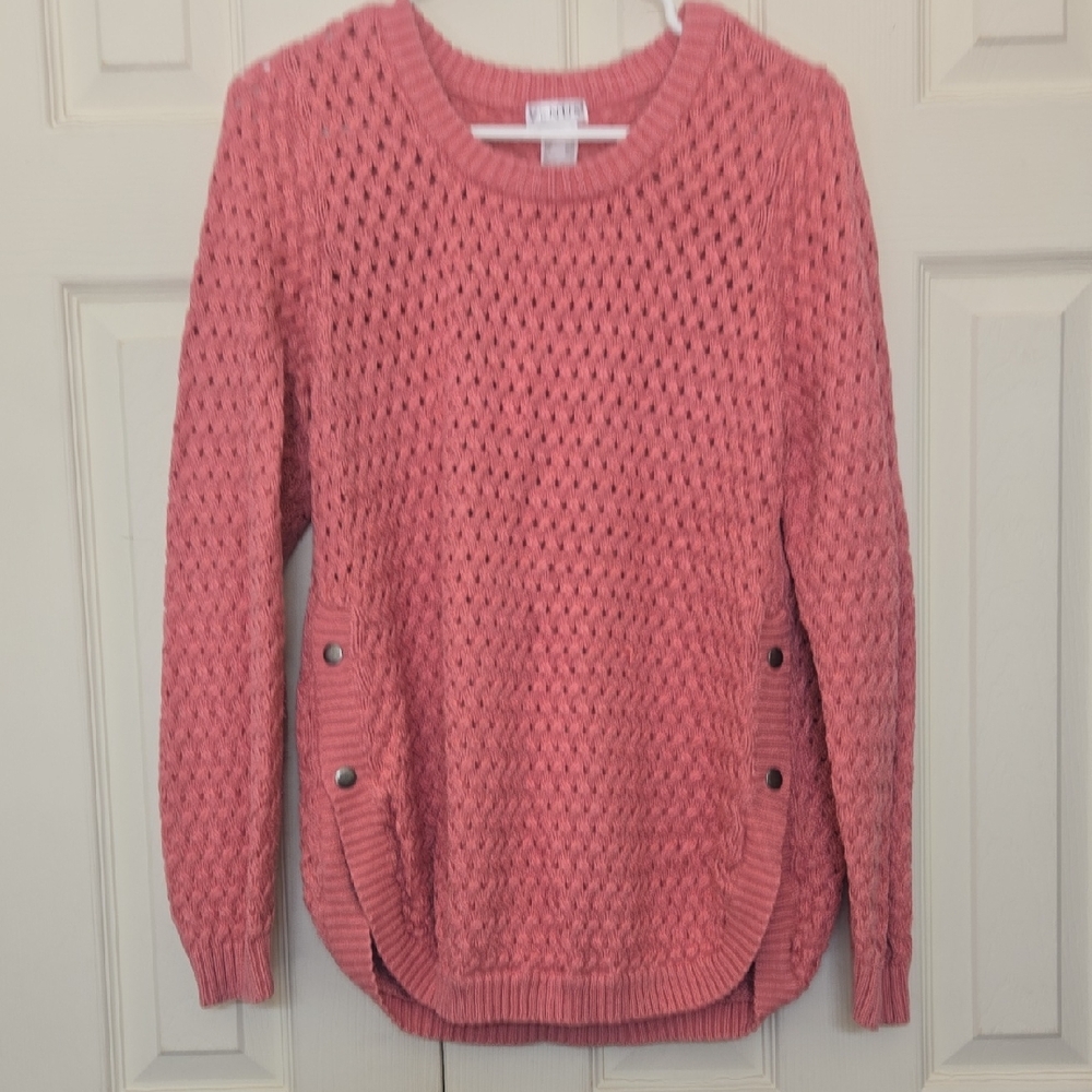 Cable & Gauge Textured Pink Sweater